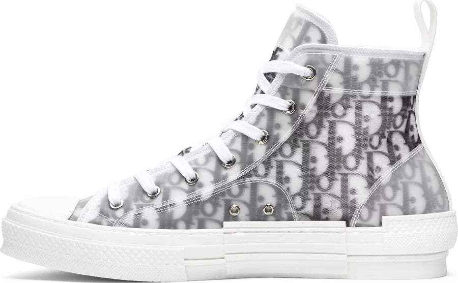 B23 High-Top Sneaker White and Navy Blue Dior Oblique Canvas