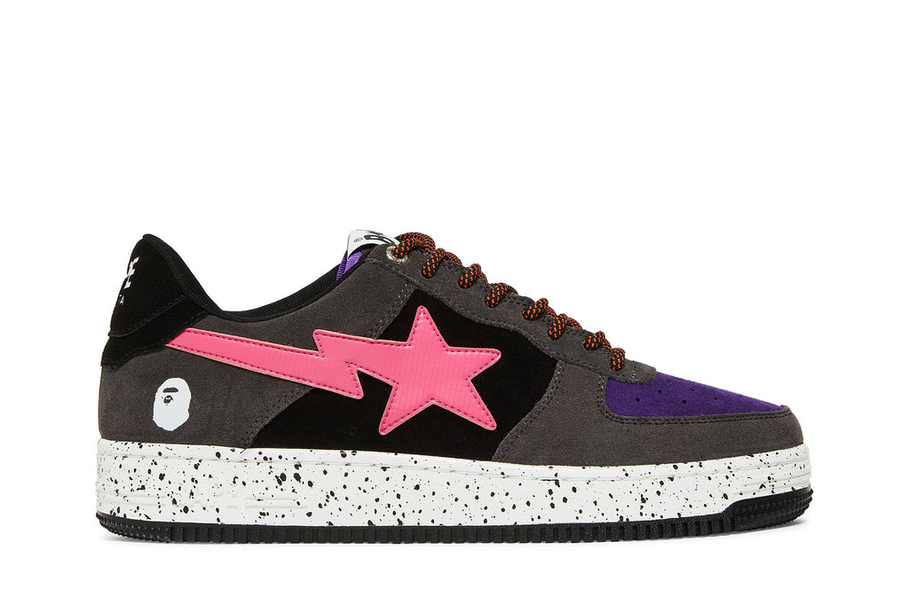 A Bathing Ape Bape Sta Black Grey Pink Suede - 1I20-191-008