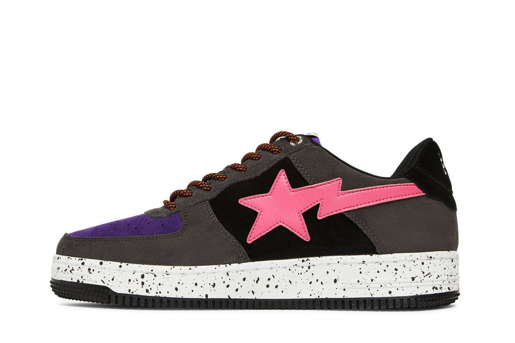 A Bathing Ape Bape Sta Black Grey Pink Suede - 1I20-191-008