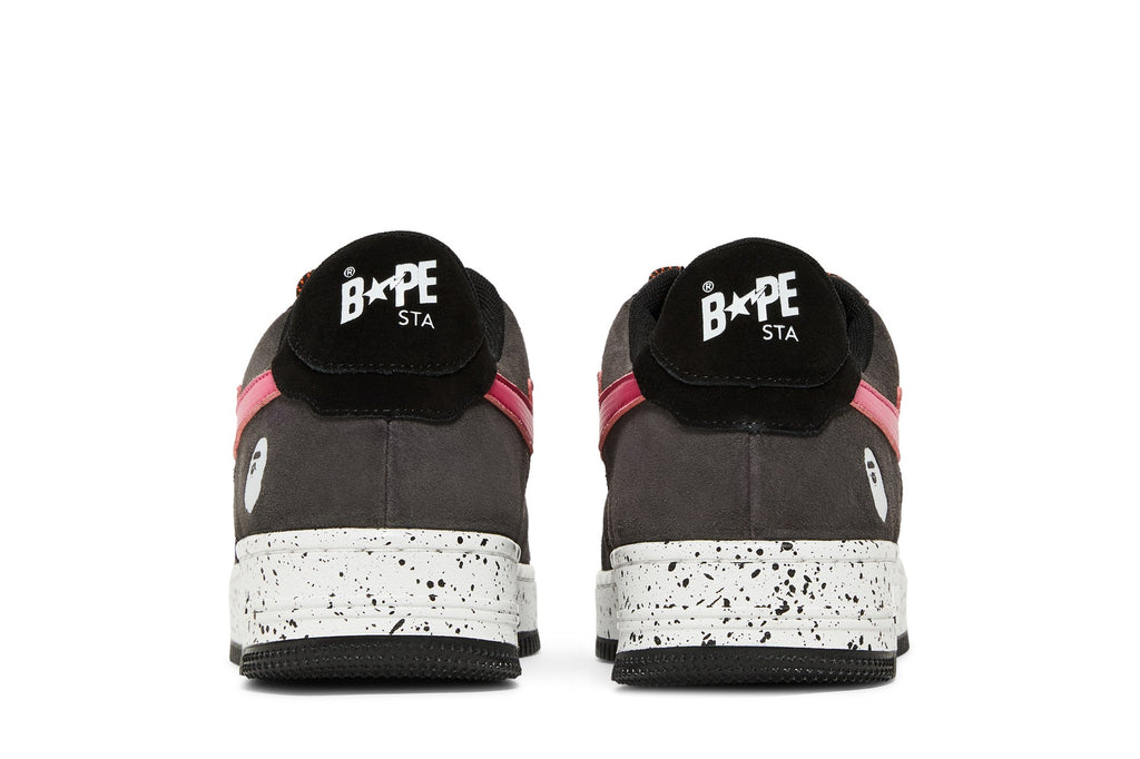 A Bathing Ape Bape Sta Black Grey Pink Suede - 1I20-191-008