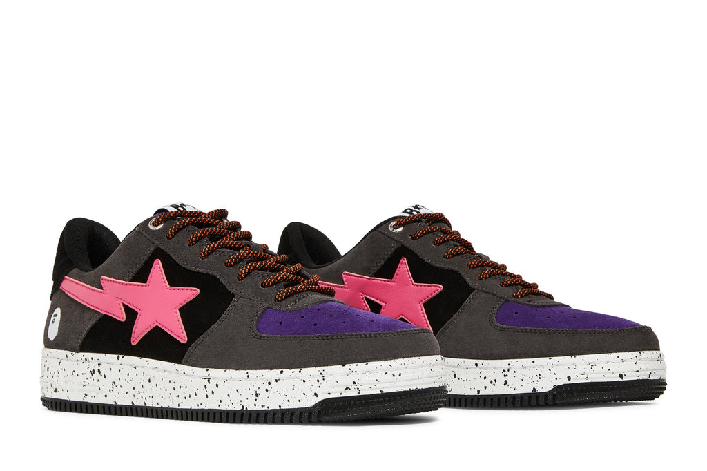 A Bathing Ape Bape Sta Black Grey Pink Suede - 1I20-191-008